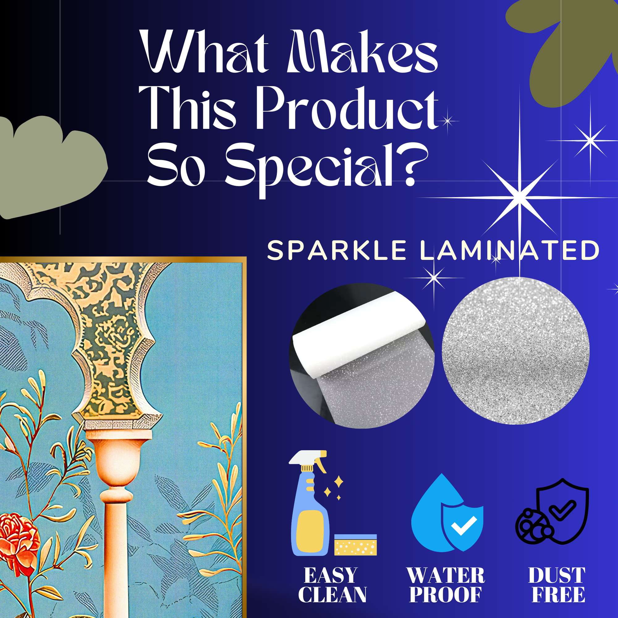 Set of Three large Wall Paintings for Wall Dacoration Golden Framed Wall Paintings for Living Room & Bedroom Wall Art for Home Decoration & Office Wall Décor (14x11 inch CH-LGD3-4) - Image 4